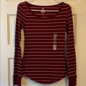 long sleeve striped thermal